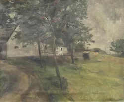 Buy Aage Bertelsen 1873-1945 Summer Landscape With Farmhouse Oil Painting 1918 • 135.51£