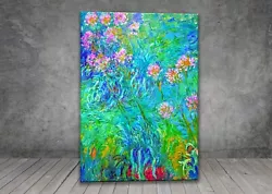 Buy Claude Monet Agapanthus Flowers CANVAS PAINTING ART PRINT WALL 1668X • 5.17£