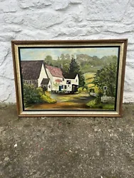 Buy Oil Painting Of Village Pub ‘Lamb And Flag’ • 54£