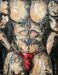 Buy Original Oil Painting Artist Noel Alexander Mr. Pink 16x20 Board Gay Nude Male • 150£