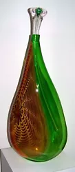 Buy Christian Thirion 3-piece Handblown Vessel - Wave Series - Green/Gold • 2,273.36£