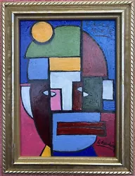 Buy Original Abstract Oil Painting On Board Signed Framed „Portrait Of Alpinist” • 78.42£
