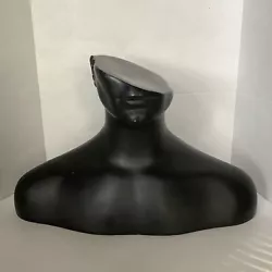 Buy 19” Black Plaster Male Torso Bust Mannequin Art Sculpture Statue Half Head Face • 79.30£
