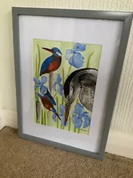 Buy “i Saw That Fish First!” – Heron And Kingfishers W/c, Signed, Mounted And Framed • 60£