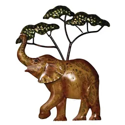 Buy METAL ELEPHANTS TREE WALL ART Metal Sculpture African Wildlife • 28.18£