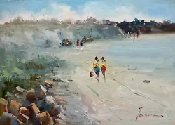 Buy Beach,Ocean,Original Oil Painting By Jason,   36 X 51 Cm • 31.62£
