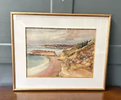 Buy Antique Framed Original Watercolour Painting Of A Beach Scene • 30£