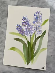 Buy Hyacinth Flower | Original Painted | Watercolour Painting | Botanical | Signed • 16£