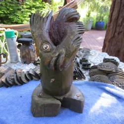 Buy Weird Hand Carved Fish Sculpture With Inlay Shells. • 66.15£