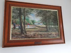 Buy Terry Harrison   Over The Top   Golf Painting On Wood Frame With Plaque Signed. • 40£