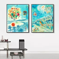 Buy Framed Canvas Giclee Print  Combo Painting 2 Pieces By Marc Chagall 20 X28  Each • 151.19£