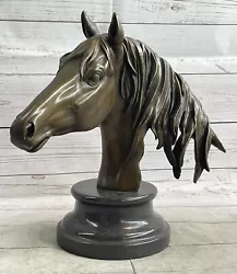Buy Exquisite Bronze Horse Head Bust Sculpture By Milo Artwork Of Elegance And Power • 377.95£