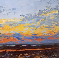 Buy Original Oil Painting Seascape Colorful Sunset Artwork Impasto Wall Art • 34.73£