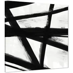 Buy Abstract Black And White Gestural Painting Canvas Art Pictures • 49.99£