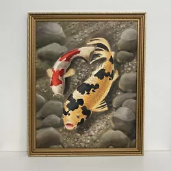 Buy Koi Carp Goldfish In Pond Oil Painting On Board • 30£