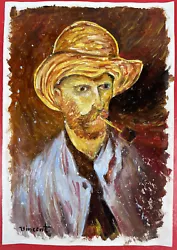 Buy Vincent Van Gogh (Handmade) Drawing - Painting Oil On Old Paper Signed & Stamped • 107.49£