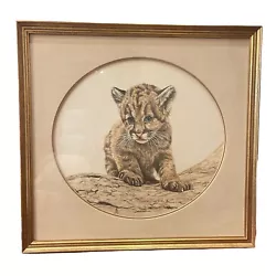Buy Tiger Cub Signed Rod Arbogast Original Watercolor Painting 1981 Framed & Matted • 696.81£