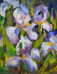 Buy Iris Flowers Painting Original Artwork  Gouache Irises Floral Impressionism Art • 62.16£