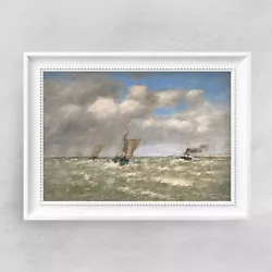 Buy Boats Returning To Port Vintage Seascape Poster Print - Famous Paintings | 032 • 2.49£