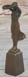Buy European Vienna Girl Bronze Sculpture Hot Cast Detailed Statue Figurine • 49.88£