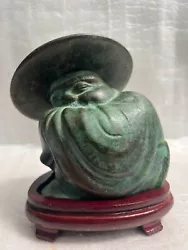 Buy Mid Century Bronze Sleeping Buddha Sculpture On A Wood Base • 235.30£