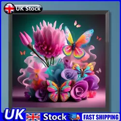 Buy 5D DIY Full Round Drill Diamond Painting Colourful Flowers Kit Home Decor30x30cm • 6.09£