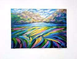 Buy Colorado Landscape Painting Mountain Original Art Wildflowers Field 8x11 Inch • 41.44£