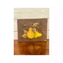 Buy Vintage Pear Art | Wall Hanging | Libby 1975 Art | Wood Wall Art | Oil Painting • 33.45£