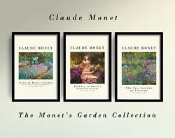 Buy Claude Monet's Garden - Set Of Three Prints - Iris Irises Poster Art Paintings • 8.50£