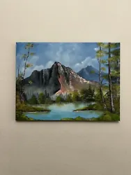 Buy Bob Ross Style Mountain Lake Landscape Oil Painting On Canvas 16x20 • 189.58£
