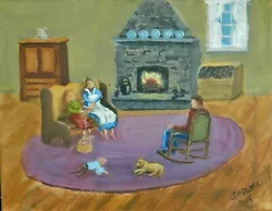 Buy HOME SWEET HOME  Fireplace, Family , Country Home, Original Painting By Jim Deck • 78.55£