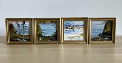 Buy Pamela Dorey Guernsey Miniature Oil Paintings X4 Signed Le Gouffre Moulin Huet + • 60£