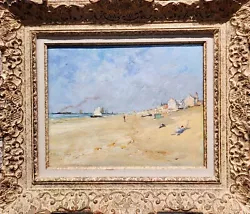 Buy Emile Berchmans -People On The Beach & Boats On A Distance- Flemish • 4,620.28£