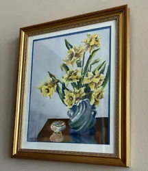 Buy Sally Ward Floral Daffodils Watercolor Signed Matted And Framed • 378£