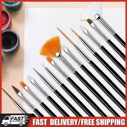 Buy 15pcs Nail Brush Pen Professional Nail Art Painting Drawing Brush (Black) • 4.67£