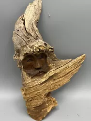 Buy Unique Driftwood, Hand Carved, Wall Hanging, Mans Face, 9”x7” • 41.73£