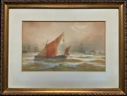 Buy Early 1900s Antique Seascape Watercolour Painting By 'Thomas Mortimer' • 189£