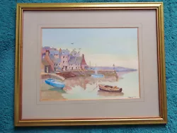 Buy Original Watercolour Harbour Boats Fishing Cottages Nautical By Geoffrey Grayson • 34.99£