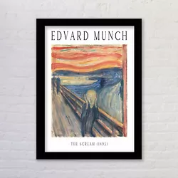 Buy Framed Edvard Munch The Scream Art Exhibition Poster Print Famous Painting • 3.73£