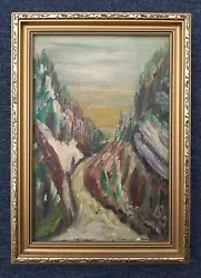 Buy Small Framed Original Oil On Canvas Abstract Landscape Painting Mountain Alpine • 19.99£