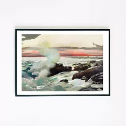 Buy West Point Prout's Neck 1900 Seascape Vintage Painting 7x5 Wall Decor Art Print  • 3.95£