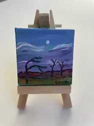 Buy Joshua Tree Sunset Art Night Moon Miniature Doll House Cute Mini Canvas • 20.67£