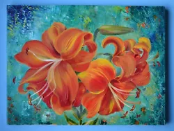 Buy Original Oil Painting•  Lily • Floral Wall Art • 40x30 Cm • 142.08£