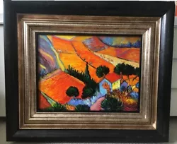 Buy Landscape With House And Ploughman Van Gogh. Original Oil Repro Framed Obkart • 286£