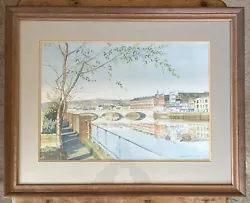 Buy Dublin City Bridge Watercolour Painting Framed And Signed  • 59.50£