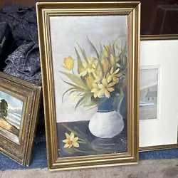 Buy Vintage 30's Oil Painting Of Daffodils. • 120£