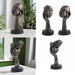 Buy Thinker Statues Face Sculpture For Table Bookshelf Decorative Objects Office • 11.98£
