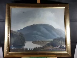 Buy Mountain Lake Scene Interesting  Vintage Watercolour  Painting Unsigned • 47.99£