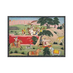 Buy Indian Art Print Poster Wall Decor Sensual Erotic Hunt Painting India Tiger Raj • 9.95£