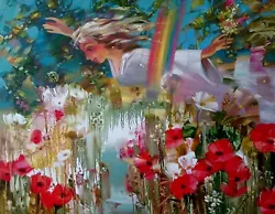 Buy Abstract Oil Painting Rainbow A. Tarabanov Original Unframed Decor Art NTar340 • 652.05£